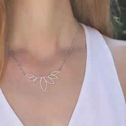 Silver Lotus Necklace