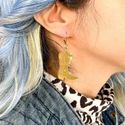Space Cowboy Boot Dangle Earrings