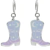 Space Cowboy Boot Dangle Earrings Iridescent