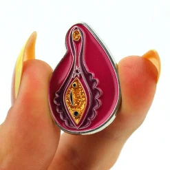 Sparkly Vagina And Vulva Enamel Pin