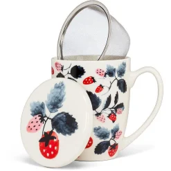 Strawberries Covered Mug 12Oz & Strainer