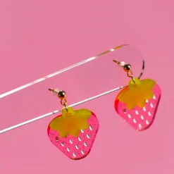 Strawberry Glitter Stud Earrings