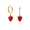 Strawberry Huggie Hoops