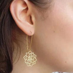Succulent Earrings Gold