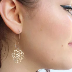 Succulent Earrings Gold
