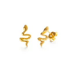 Teeny Tiny Serpent Studs Gold