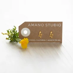 Teeny Tiny Serpent Studs Gold