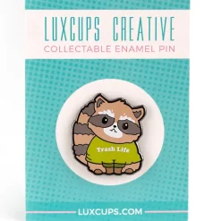 Trash Life Raccoon Pin