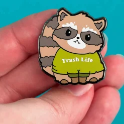 Trash Life Raccoon Pin