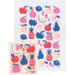 Tutti Frutti Dishtowel And Swedish Sponge Cloth Set