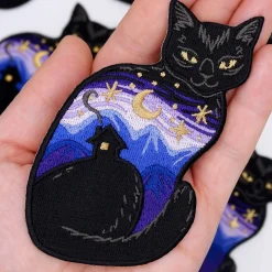 Twilight Cat Embroidered Patch