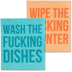 Wash The Dishes Set Of 2 Dishcloths