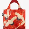 White And Red Cranes Recycled Tote Bag