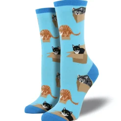 Women's Cat In A Box Socks Azure
